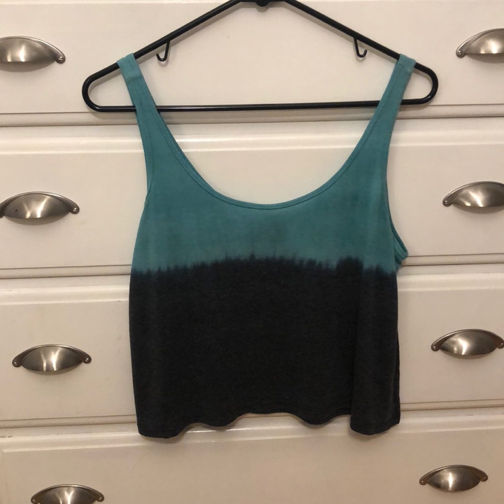 Flowy Blue/Black Tie Dye Top